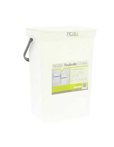 poubelle à suspendre 12 litres blanche - incasa - INCASA - 3700628229483