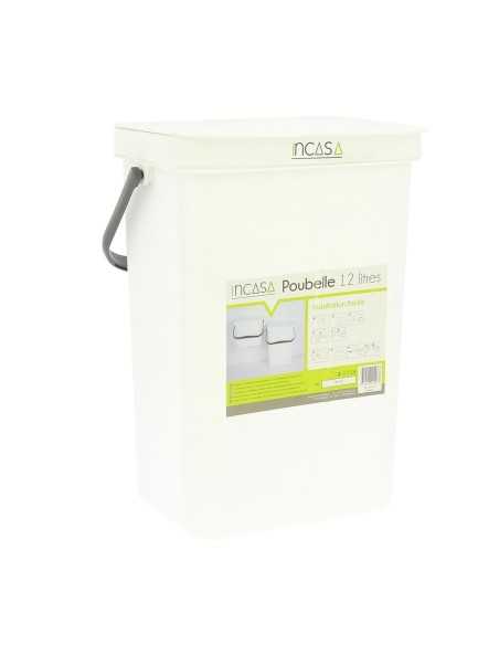 poubelle à suspendre 12 litres blanche - incasa - INCASA - 3700628229483