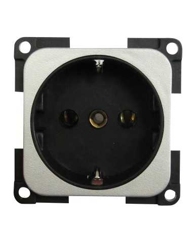 prise 220 volts allemande schuko gris métal - Générique - 4056161057137