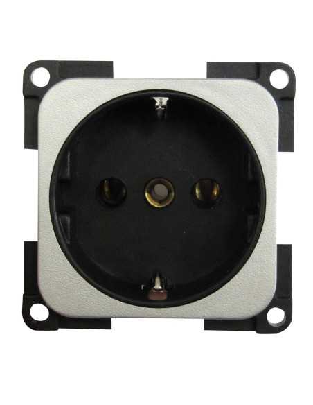 prise 220 volts allemande schuko gris métal - Générique - 4056161057137