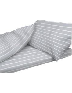 couchage grand confort rayé gris - 77 x 190 x 4 cm (couette 190 x 135 cm) - duvalay - Duvalay - 3770026765043