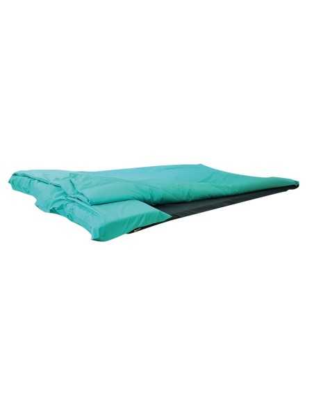 couchage grand confort turquoise navy - 110 x 190 x 4 cm (couette 190 x 190 cm) - duvalay - Duvalay - 5060197419479