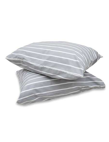 taie d'oreiller rayé gris - duvalay - Duvalay - 5060197419554