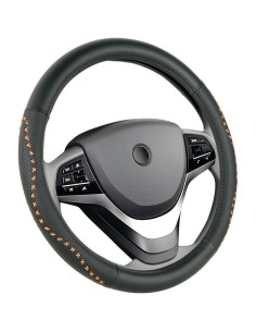 couvre volant noir surpiqûre orange - Générique - 3285050035579