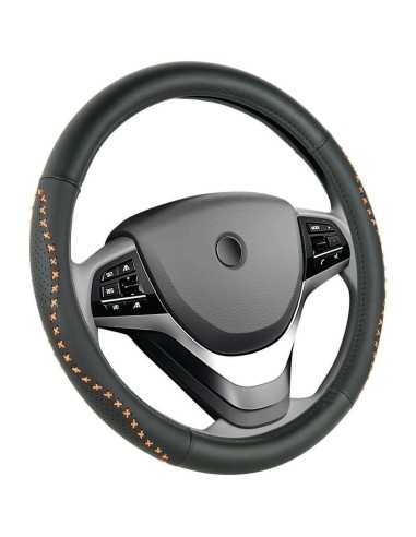 couvre volant noir surpiqûre orange - Générique - 3285050035579