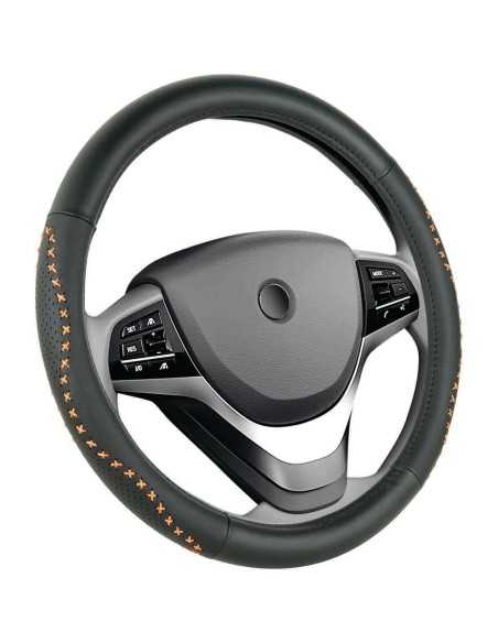 couvre volant noir surpiqûre orange - Générique - 3285050035579