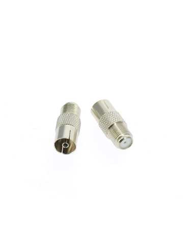 adapteur fiche fem f coaxial vers prise tv male - Générique - 7611682280029