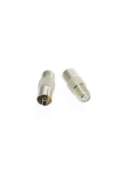 adapteur fiche fem f coaxial vers prise tv male - Générique - 7611682280029