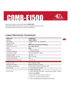 Station d'énergie COMB-E 1500W 3 en 1 (batterie régulateur et convertisseur ) - EZA - EZA - 3663970000899