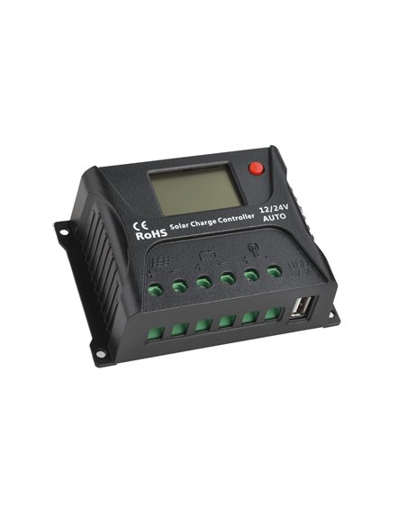 Régulateur de charge solaire PWM 12V/24V 20A - Electric-sun -