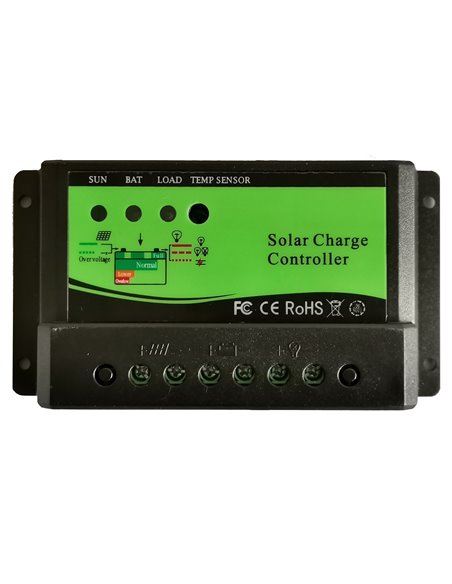 Régulateur de charge solaire PWM 12V/24V 10A - Electric-sun -