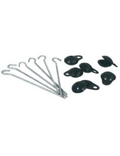 oeillets + piquets de fixation au sol - noir - arisol - Arisol - 3700628236870