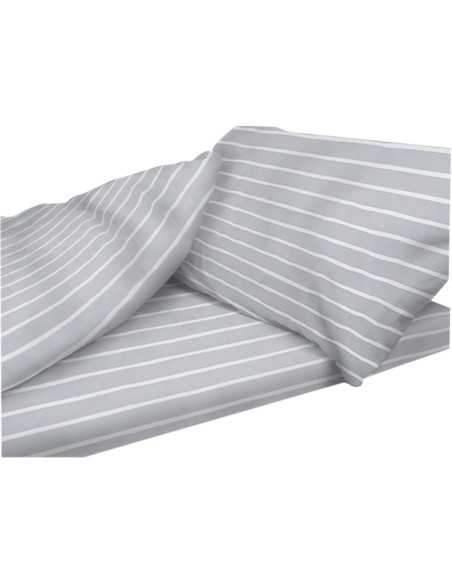 couchage grand confort rayé gris - 110 x 190 x 4 cm (couette 190 x 190 cm) - duvalay - Duvalay - 5060197419462