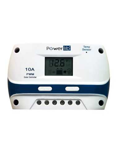 régulateur solaire pwm 10a lcd - powerlib' - Powerlib' - 3700628254287