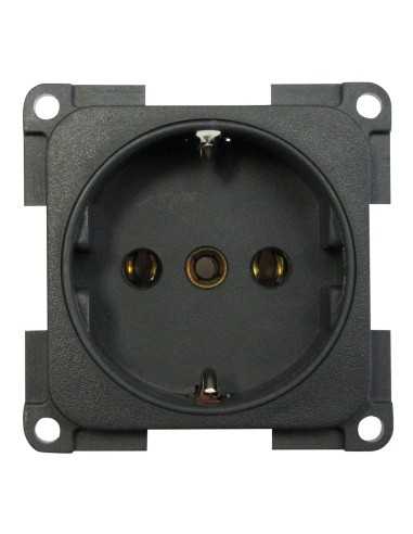 prise 220 volts allemande schuko gris foncé - Générique - 4056161069932