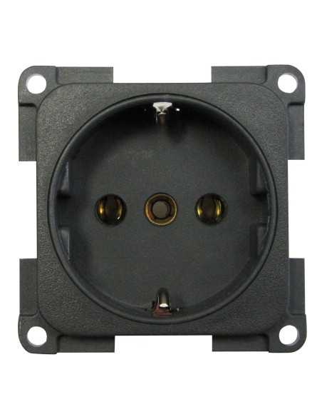 prise 220 volts allemande schuko gris foncé - Générique - 4056161069932