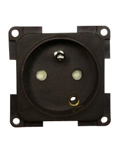 prise 220 volts française 2 fiches + terre gris foncé - Générique - 4056161070358