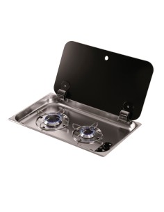 réchaud 2 feux avec couvercle can - Générique - 8053617440112