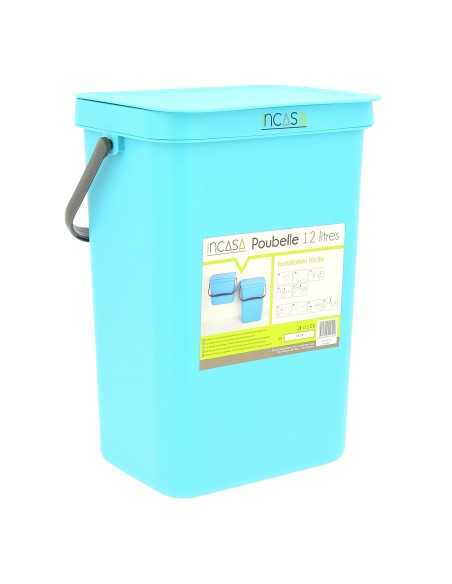 poubelle à suspendre 12 litres bleue - incasa - INCASA - 3700628229490