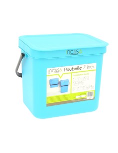 poubelle à suspendre 7 litres bleue - incasa - INCASA - 3700628229476