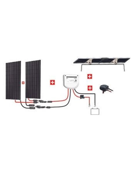 Kit Nautisme 2x100w - 12v Panneau Monocristallin - Mppt Support Portique Inclinable - UNITECK - UNITECK -