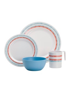 pack de vaisselle en mélamine just stripes 16 pièces - flamefield - Flamefield - 5023412321162