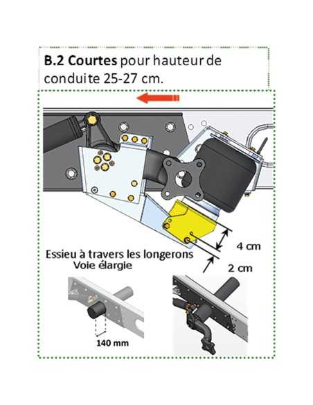 entretoises métalliques pour suspension châssis x250 pour référence 030305 courtes - dunlop - DUNLOP -