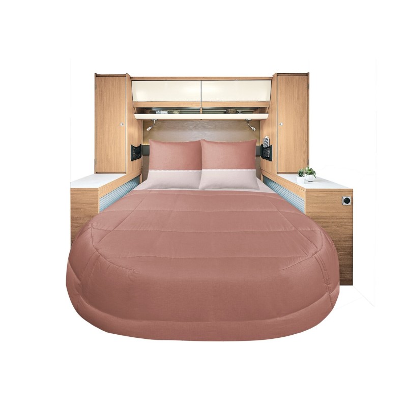 prêt à dormir all seasons lyocell et percale terracota 130 x 190 cm pan coupé gauche - incasa 396478