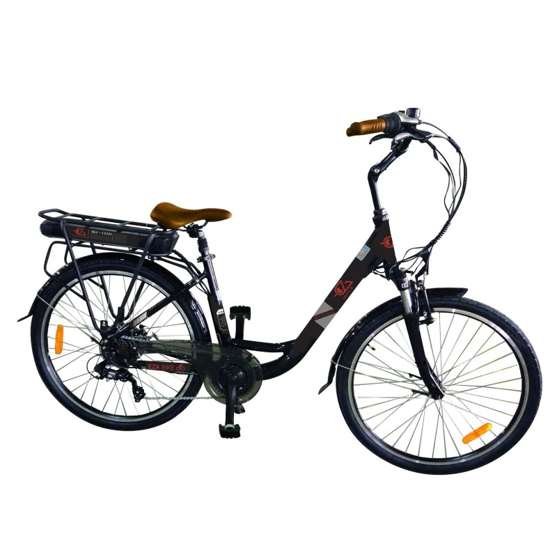 vélo électrique city road 26'' noir, 13ah - eza 396130