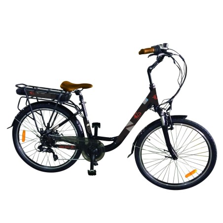 vélo électrique city road 26'' noir, 13ah - eza 396130