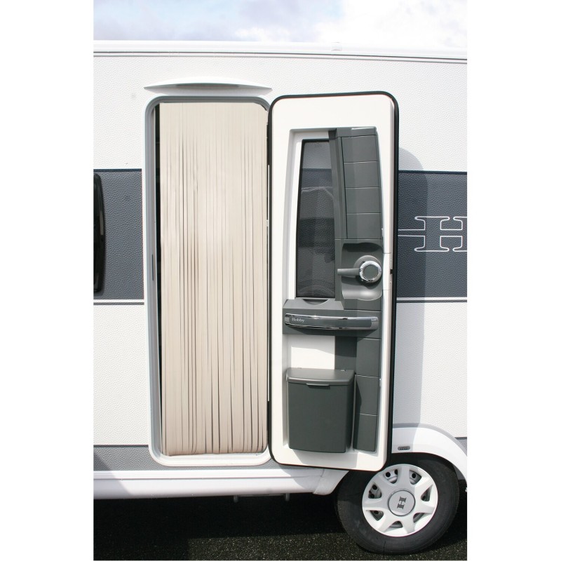 rideau de porte en similicuir 100 x 230 cm coloris crème - curtina4u 389825