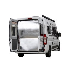 rideau thermique portes arrières premio 1 panneau avec fenêtre ducato - gris clair - hindermann 400498