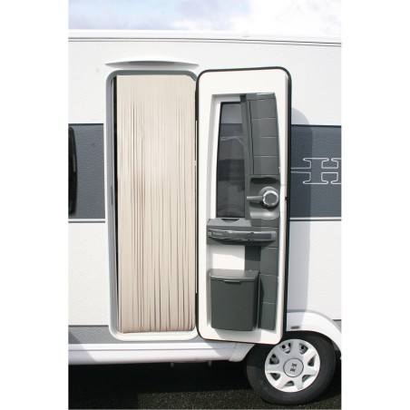 rideau de porte en similicuir 60 x 200 cm coloris crème - curtina4u 389827